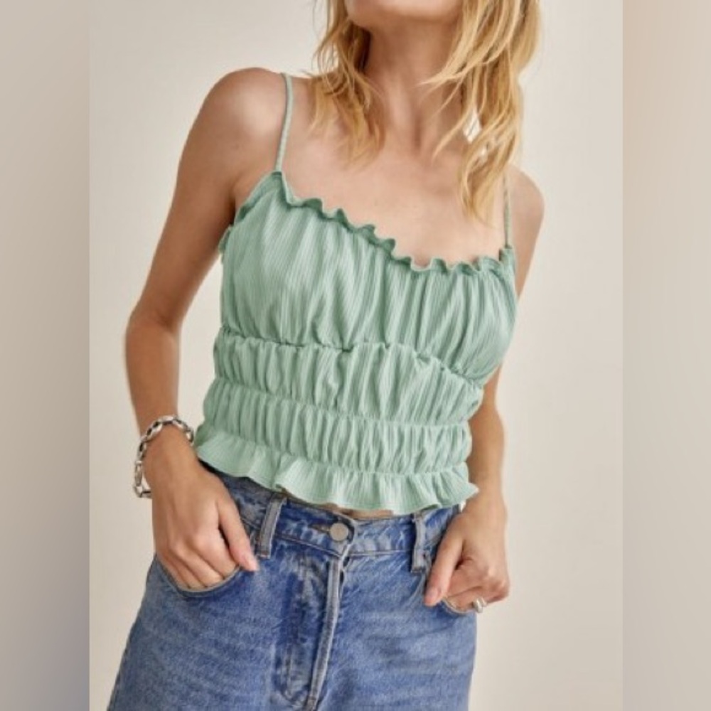 REFORMATION Irene Top in Celadon, size XS